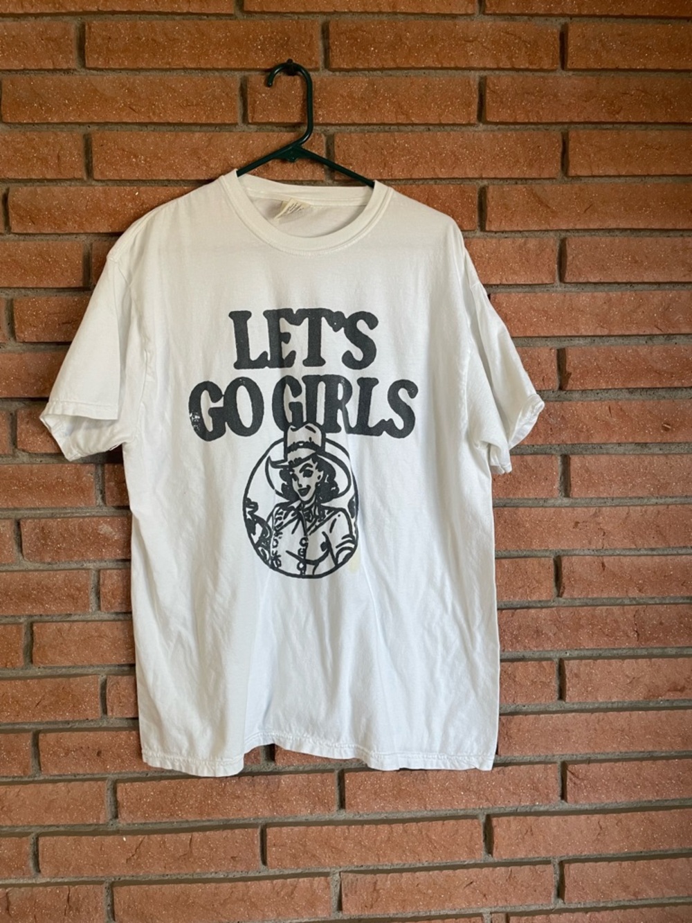 Comfort Colors White Short Sleeve Tee "LET'S GO GIRLS" with Black Graphic